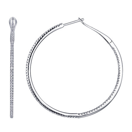 14KT Wire Pave Hoop