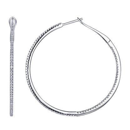 14KT Wire Pave Hoop