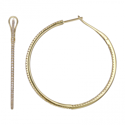 14KT Wire Pave Hoop