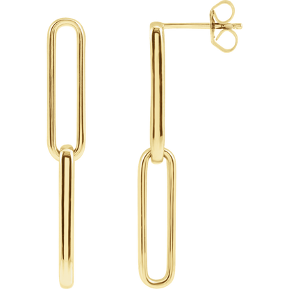 14KT Paperclip Dangle Earring