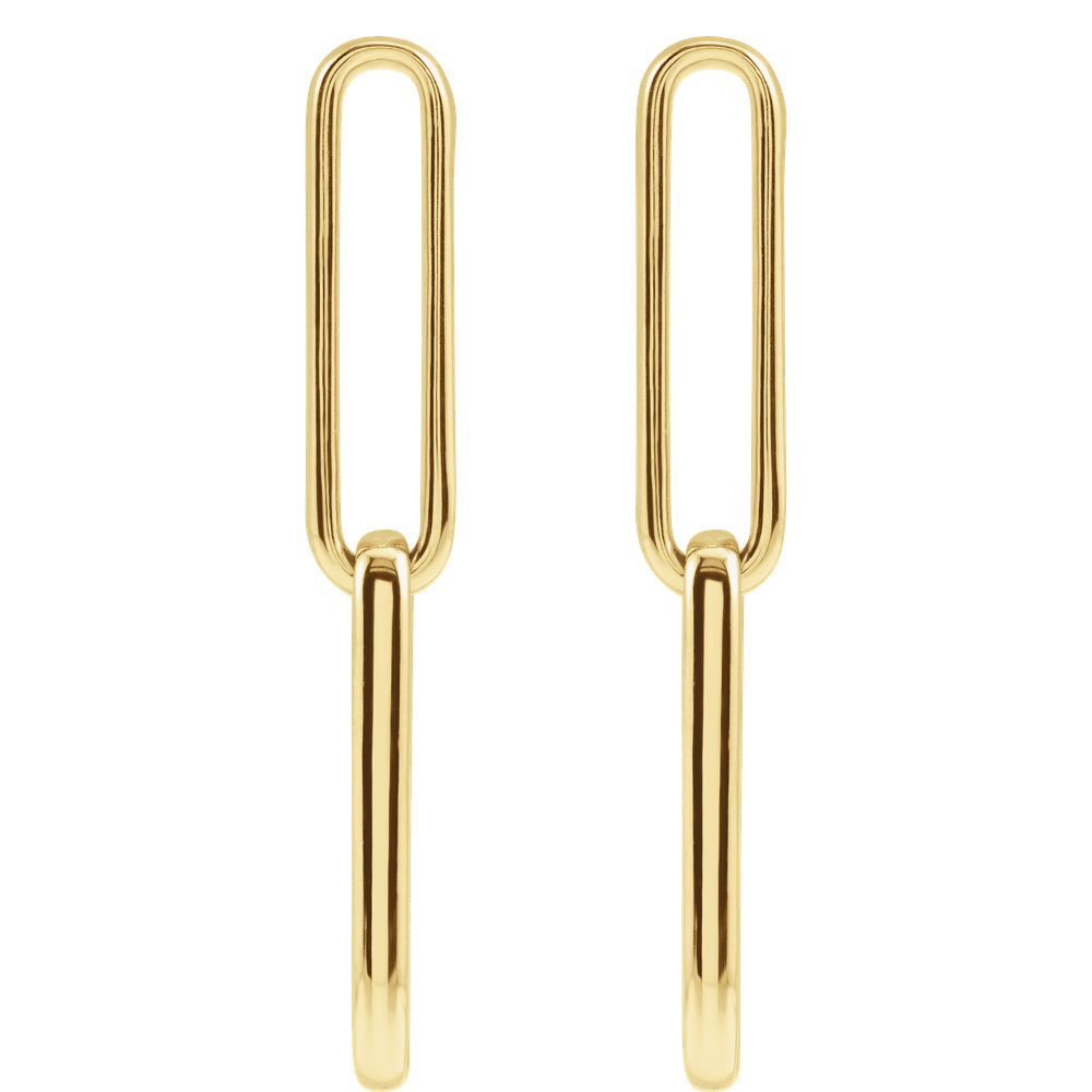 14KT Paperclip Dangle Earring