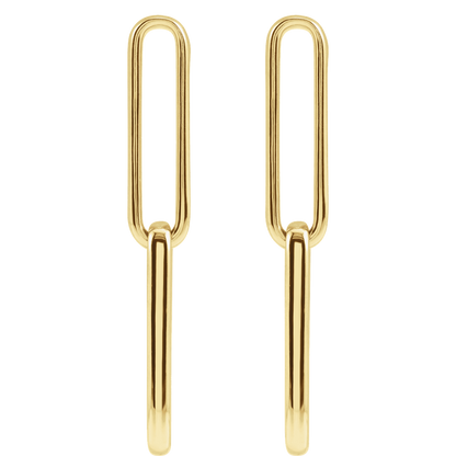14KT Paperclip Dangle Earring