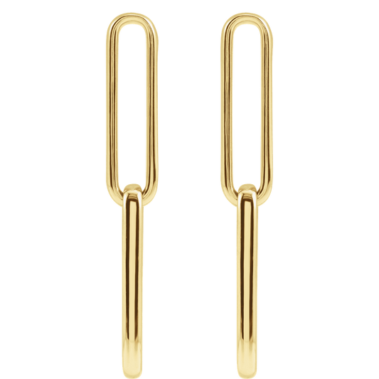 14KT Paperclip Dangle Earring