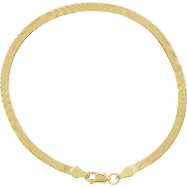 14KT Herringbone Chain Bracelet