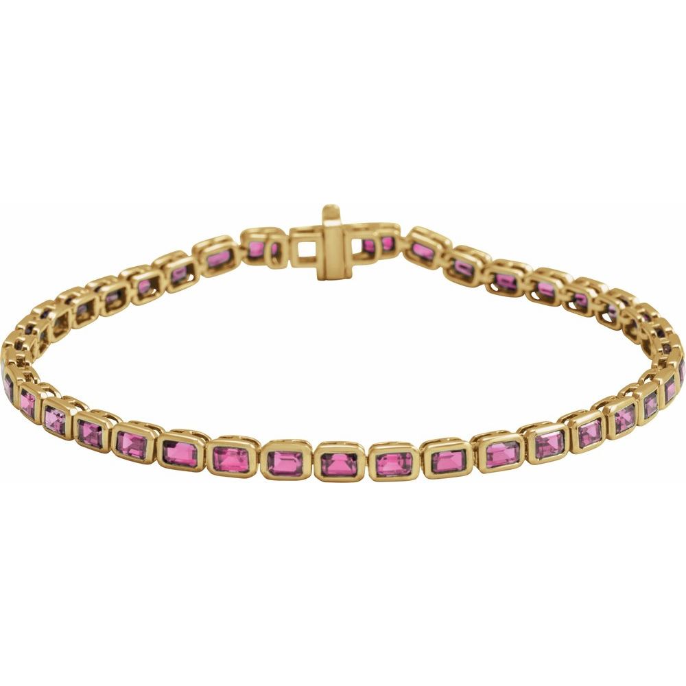 14KY Gemstone Bezel Tennis Brac