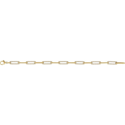 Alternating Pave Diamond Link Bracelet