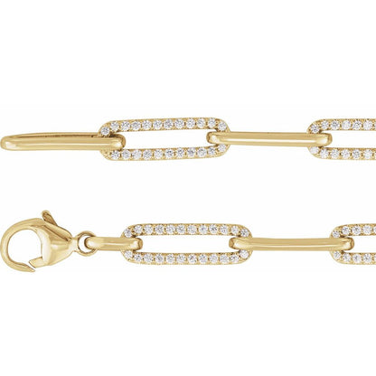 Alternating Pave Diamond Link Bracelet