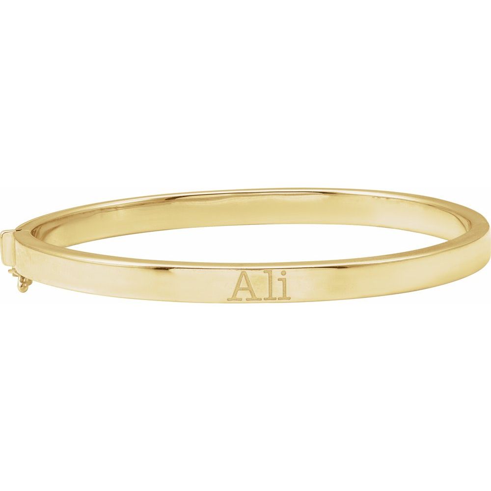 14KT Engravable Hinged Bangle