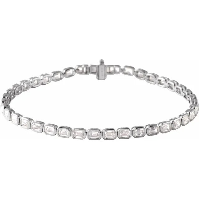 14KT Bezel Line Lab Diamond Bracelet