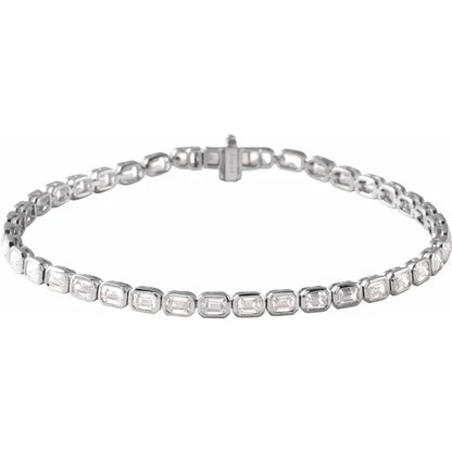 14KT Bezel Line Lab Diamond Bracelet