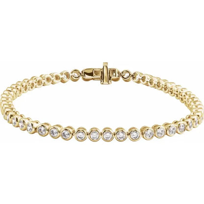 14KT Bezel Line Lab Diamond Bracelet