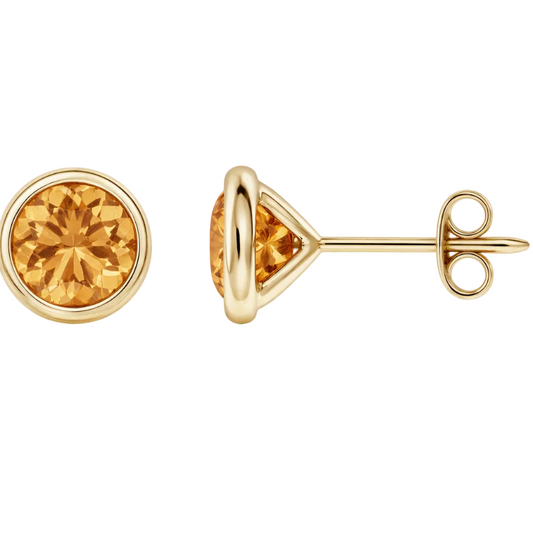 18KT Citrine Bezel One of A Kind Earring