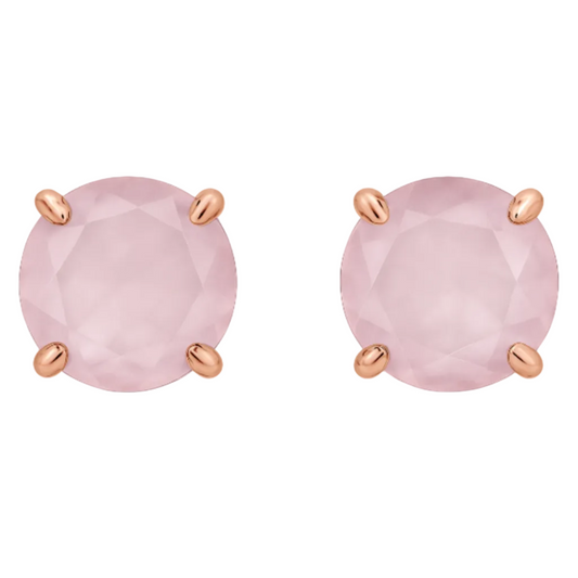 14KR One of a Kind Rose Quartz Stud