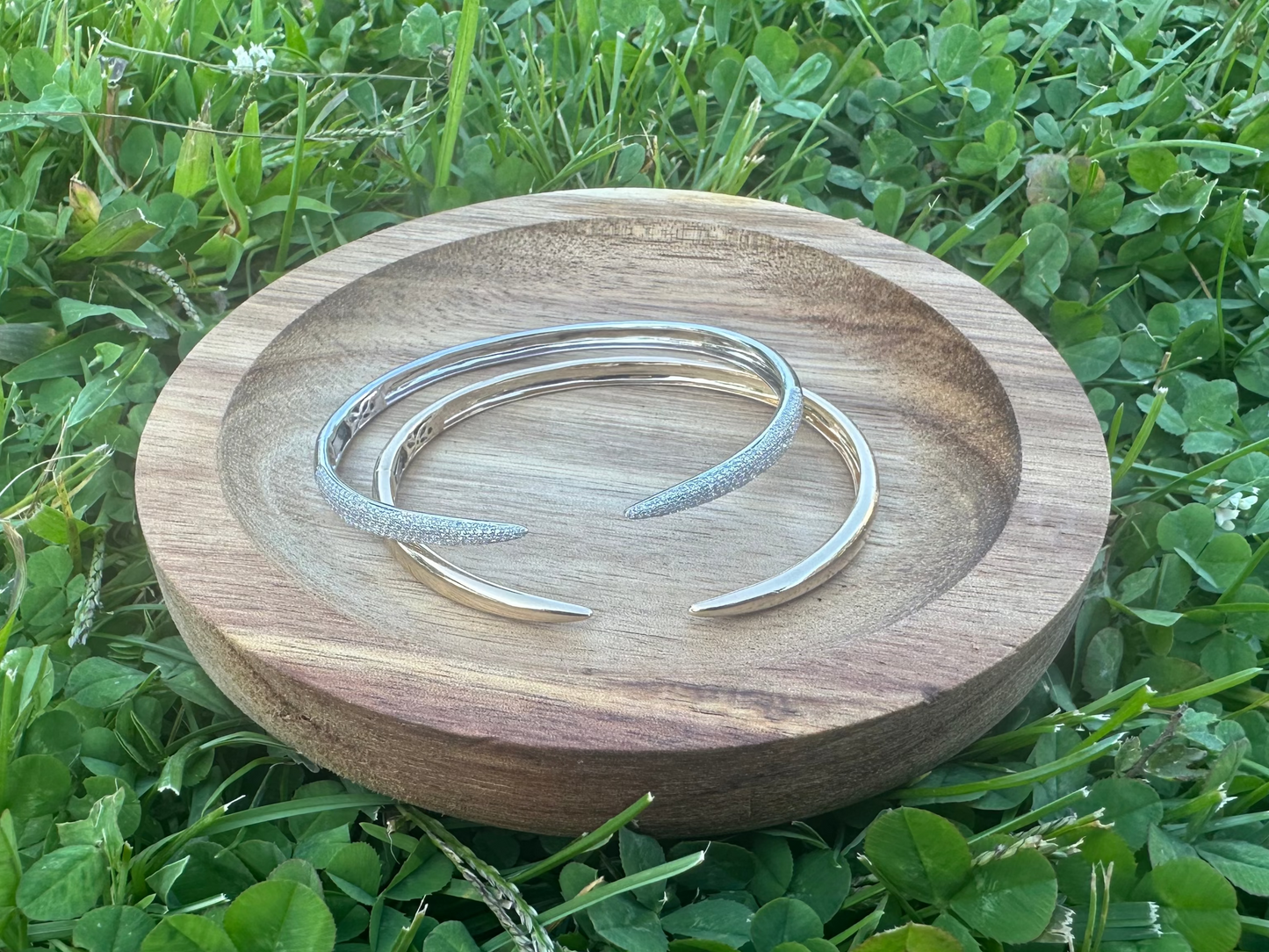 Pave Diamond Claw Bangle