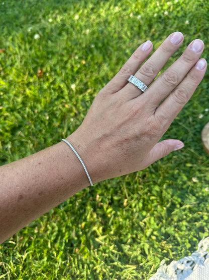 Emerald Cut Lab Diamond Eternity Band