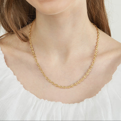 14KY Puff Mariner Chain Necklace