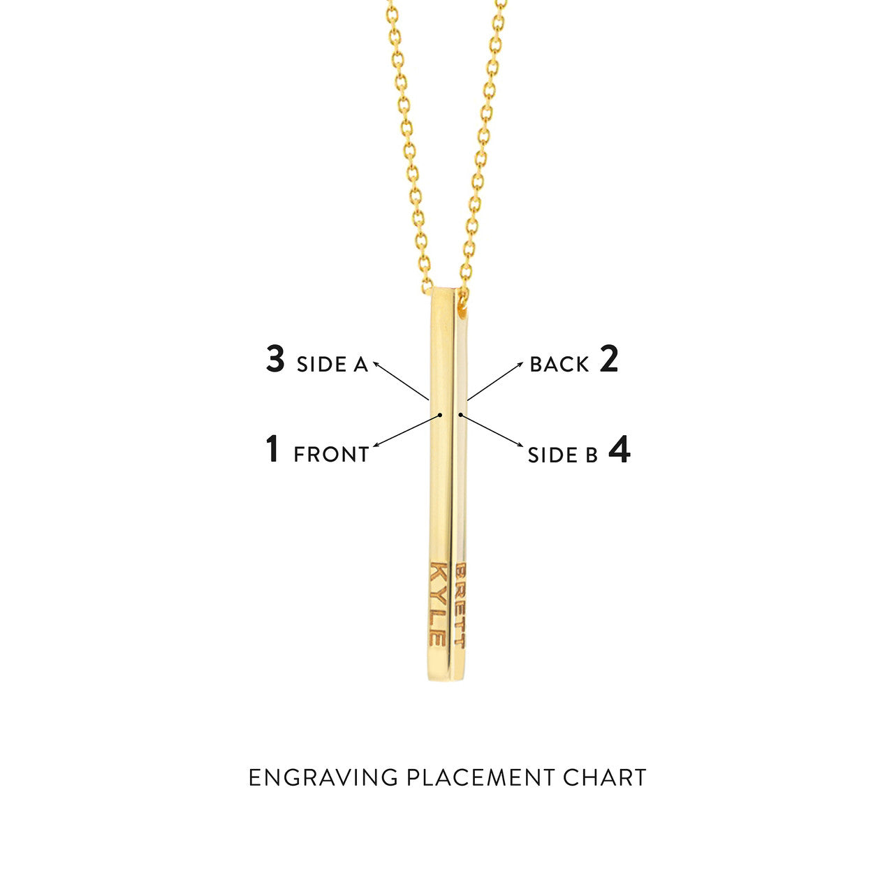 14KT Engraveable Cube Pendant