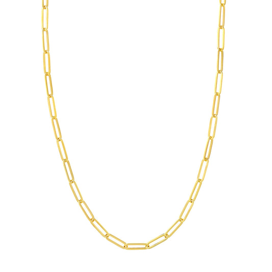 14KY Classic Paperclip Link Chain Necklace