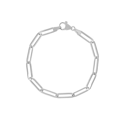 14KY Classic Paperclip Link Chain Bracelet