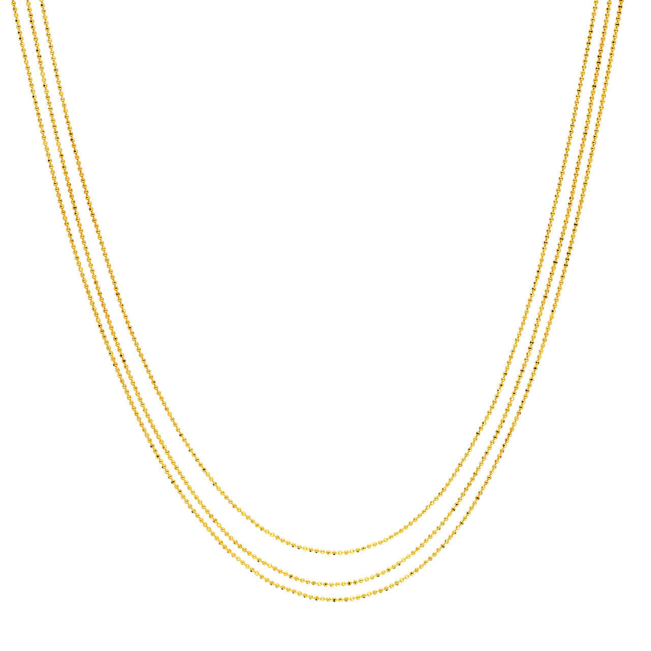 14KT Triple Strand Bead Necklace