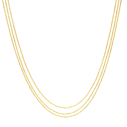 14KT Triple Strand Bead Necklace