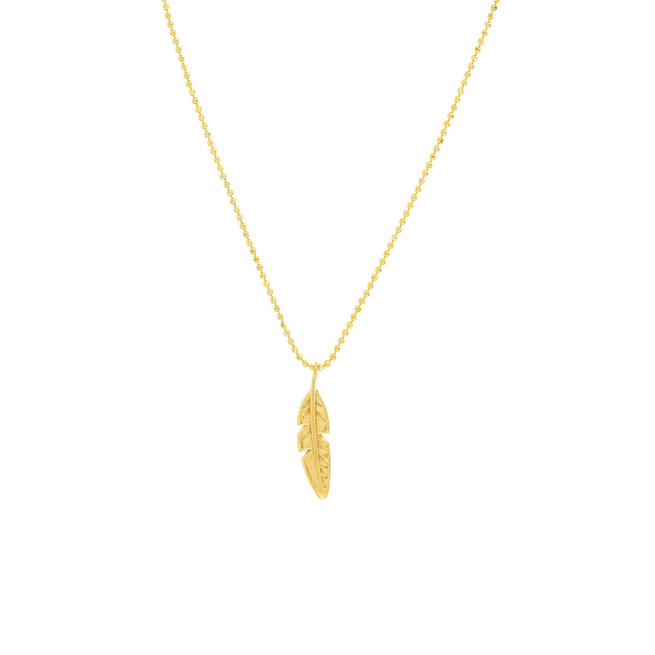14KT Mini Feather Charm Pendant