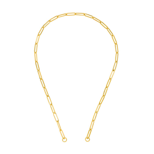 14KT Paperclip Link Split Chain