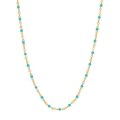 14KT Multi Color Enamel Piatto Chain