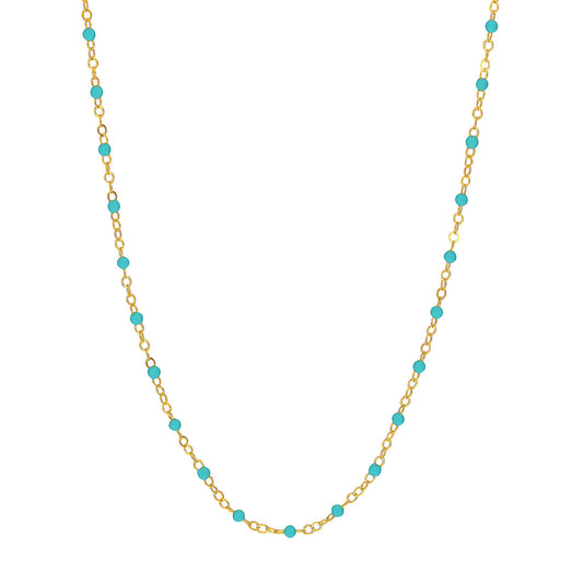 14KT Multi Color Enamel Piatto Chain