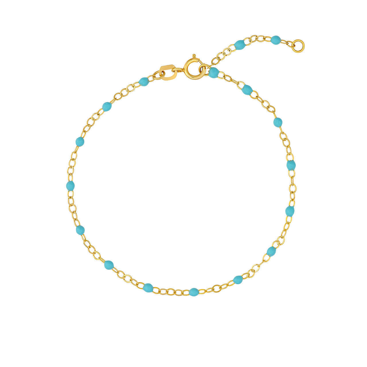 14KT Multi Color Enamel Piatto Chain Bracelet