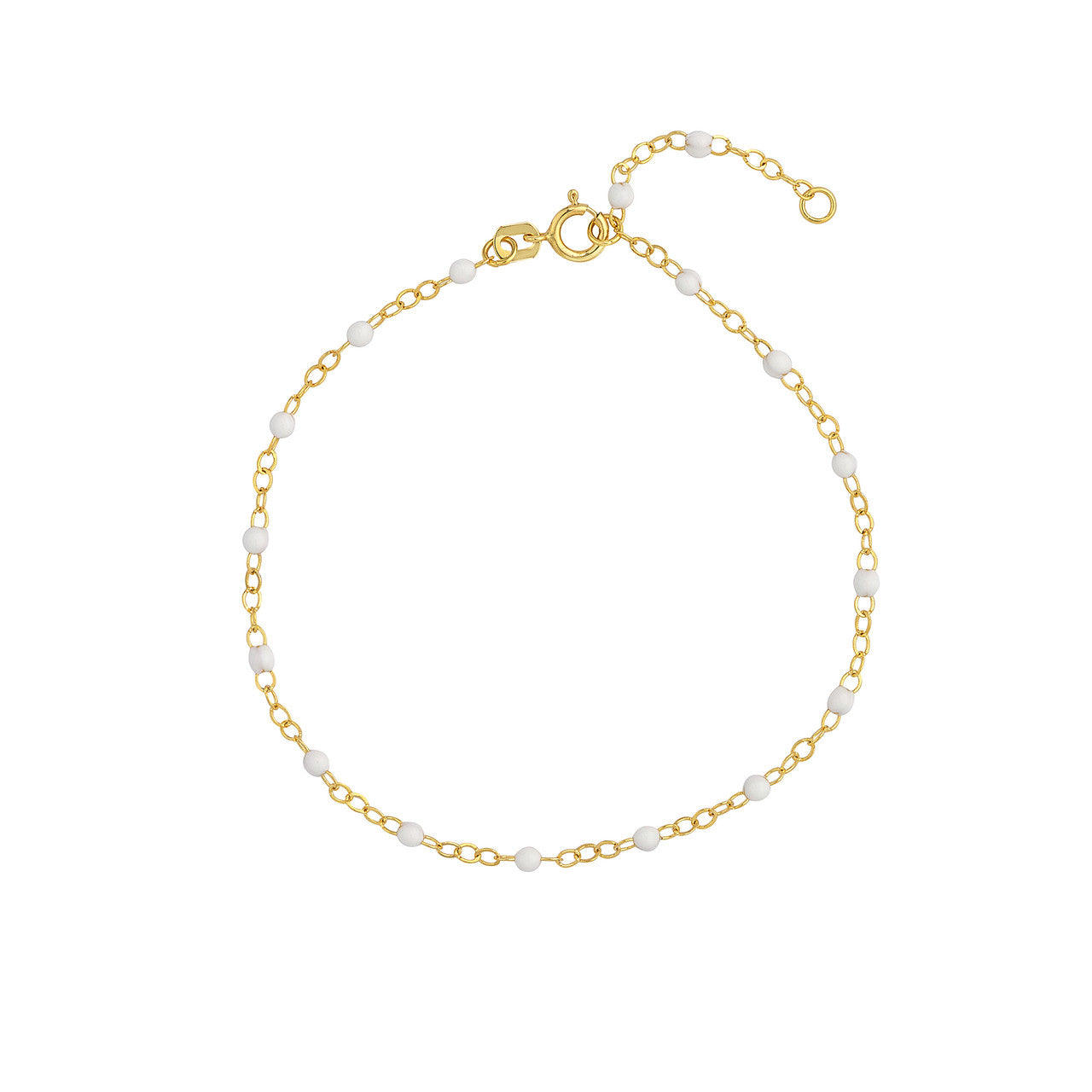 14KT Multi Color Enamel Piatto Chain Bracelet