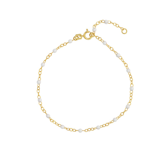 14KT Multi Color Enamel Piatto Chain Bracelet