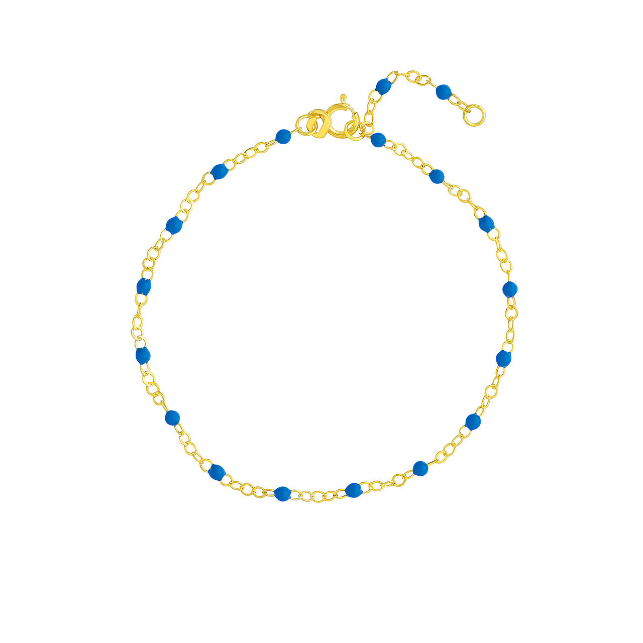 14KT Multi Color Enamel Piatto Chain Bracelet