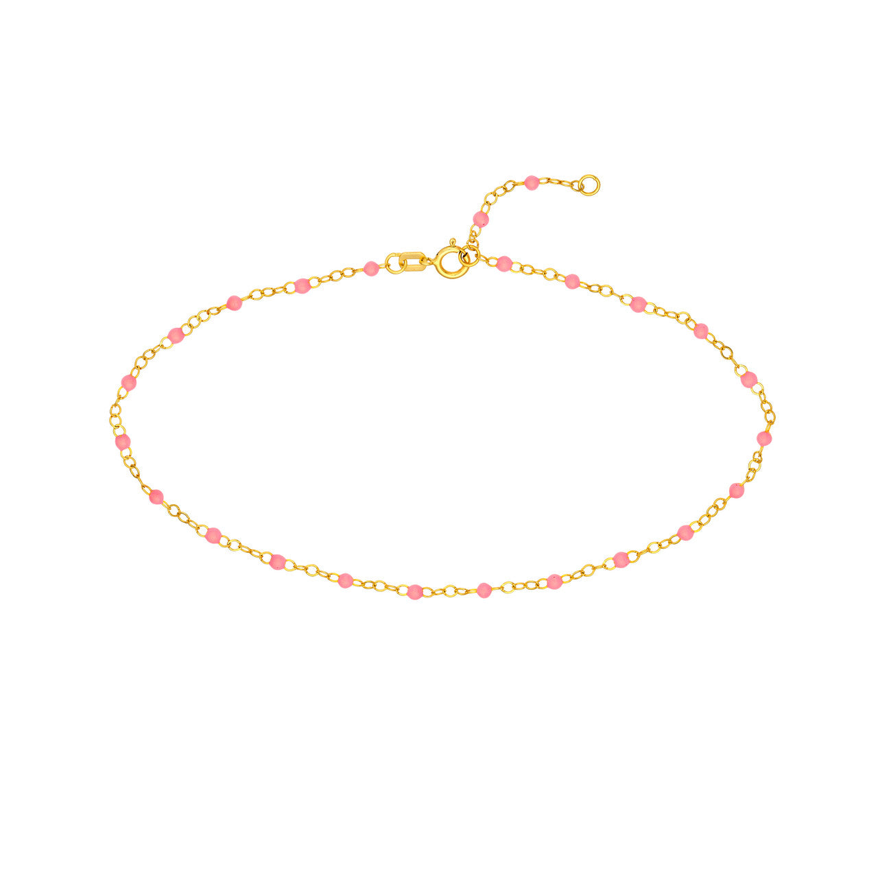 14KT Multi Color Enamel Piatto Chain Bracelet