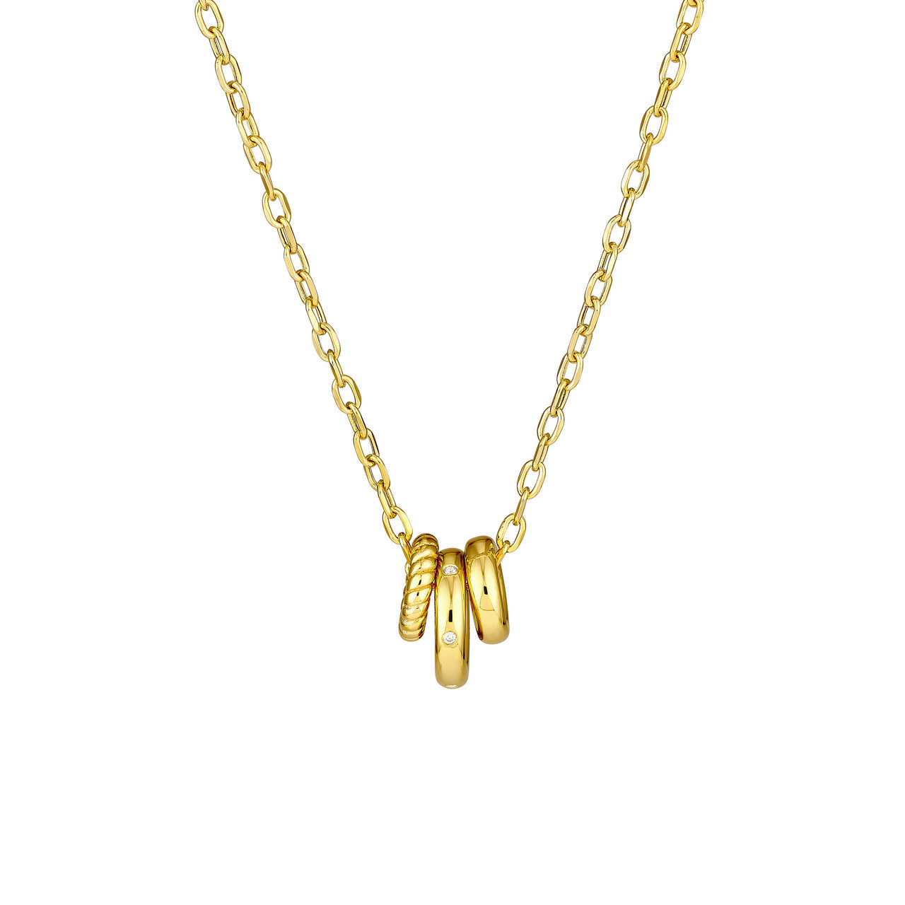 14KT Trio Charm Necklace