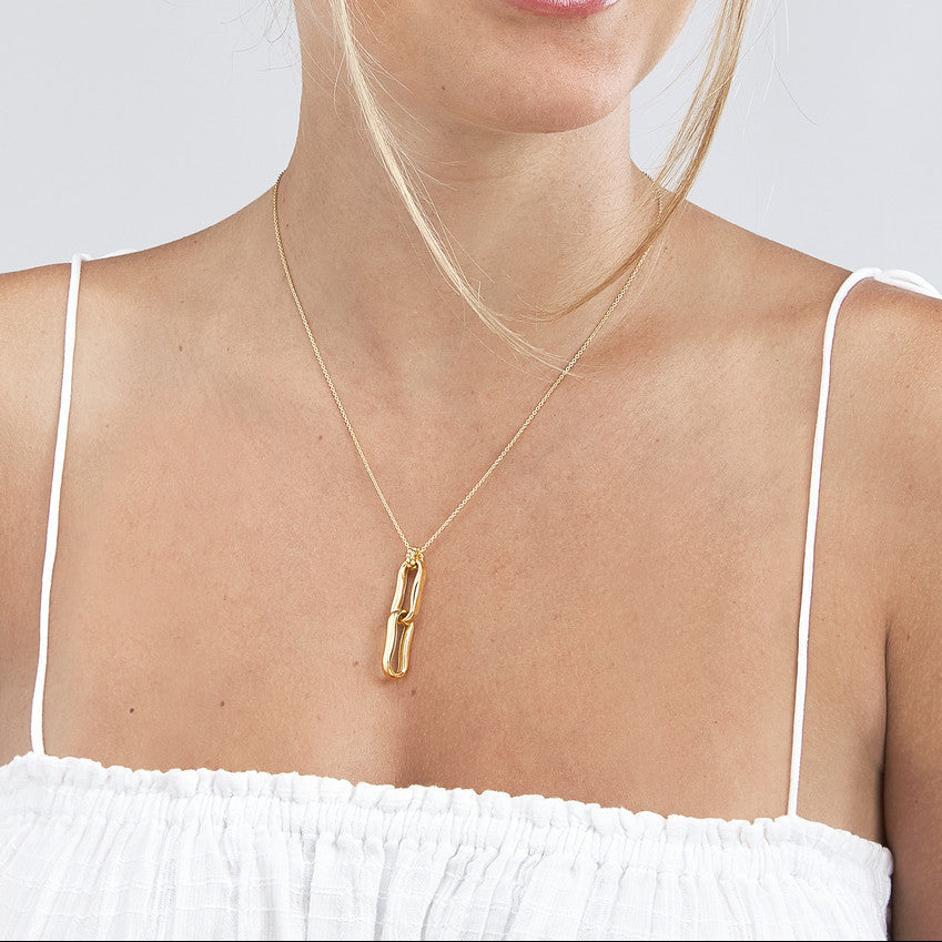 14KT Pinched Link Pendant