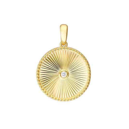 14KT Diamond Cut Fluted Pendant