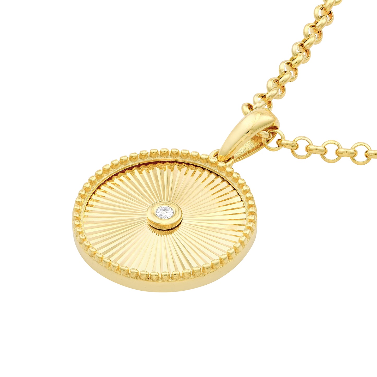 14KT Diamond Cut Fluted Pendant