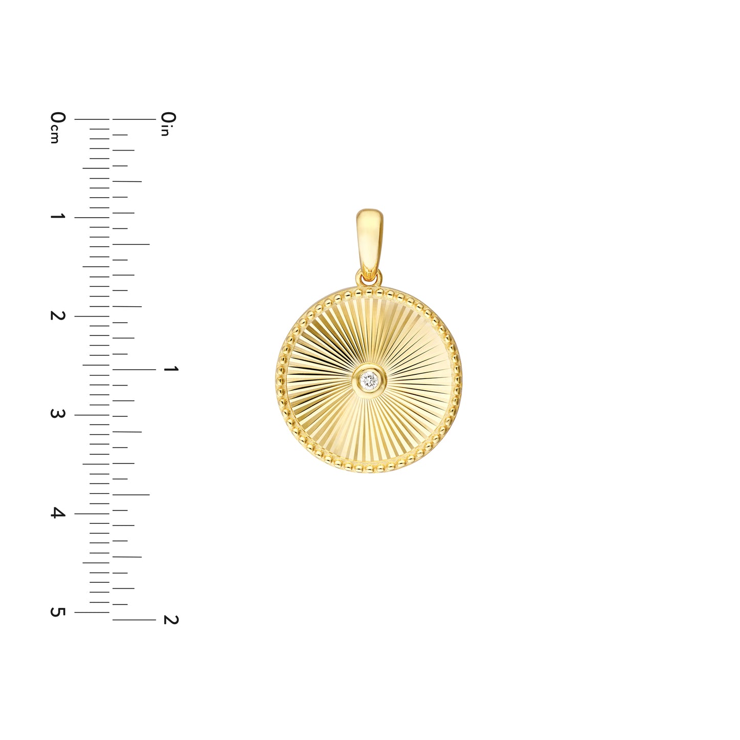 14KT Diamond Cut Fluted Pendant