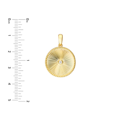 14KT Diamond Cut Fluted Pendant