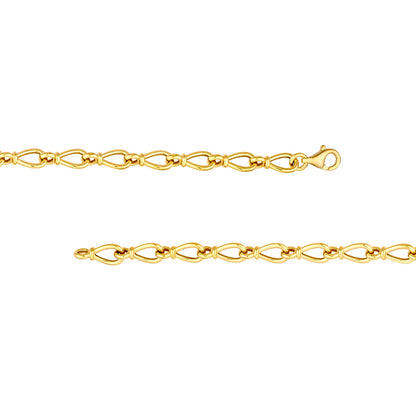 14KY Teardrop Link Chain Bracelet