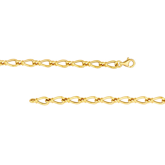 14KY Teardrop Link Chain Bracelet
