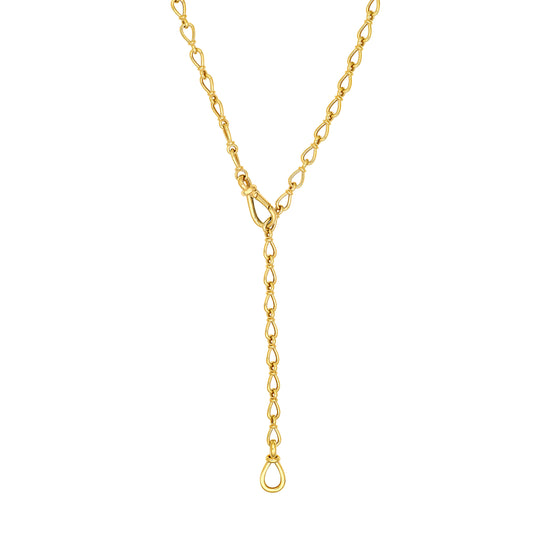 14KT Teardrop Lariat Split chain