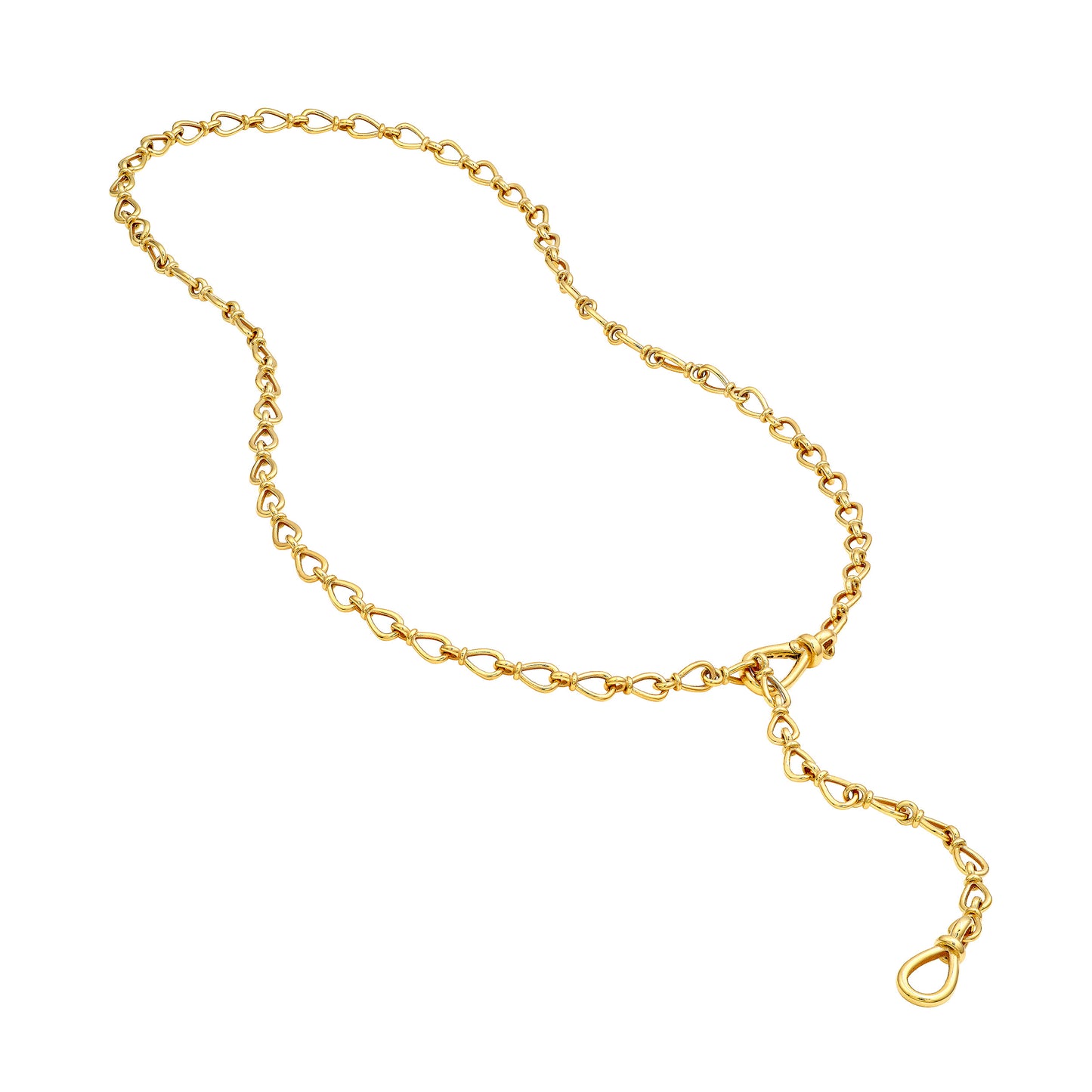 14KT Teardrop Lariat Split chain