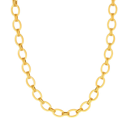 14KY Oval Double Link Chain Necklace