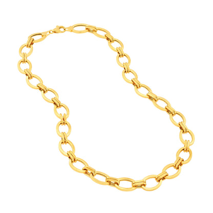 14KY Oval Double Link Chain Necklace