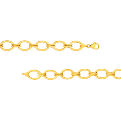 14KY Oval Double Link Chain Bracelet