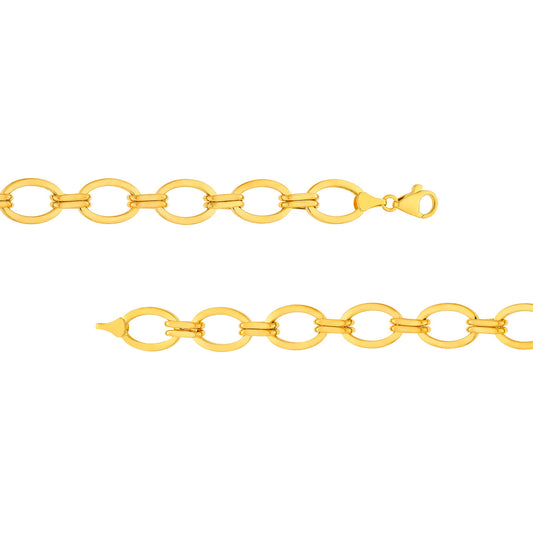 14KY Oval Double Link Chain Bracelet