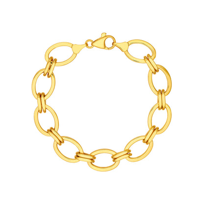14KY Oval Double Link Chain Bracelet