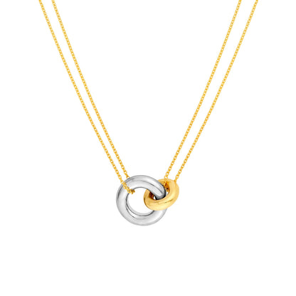 14KT Two Tone Double Circle Pendant